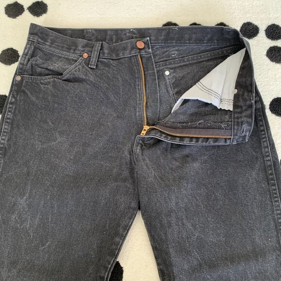 Wrangler Jeans Cowboy Cut Mens 34x30 Black Faded 13WMZWK Slim Fit Bootcut Denim - Picture 4 of 12